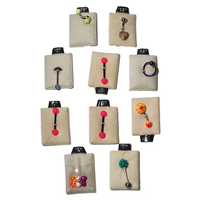 New 10 Pieces Wholesale Lot Pierce Body Jewelry Belly Facial Lip Nose Rings Bars - Image 1 of 4