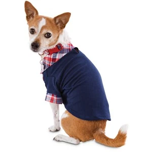 Polo per cani Patriotic Pets rossa, a quadri e blu, piccola - Foto 1 di 4