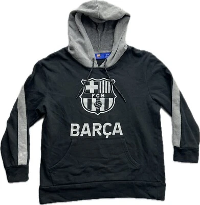De Colección FC Barcelona Barça Pullover Sudadera con Capucha Fútbol Fútbol Negro Gris Para Hombres S Oficial Foto 1 de 4