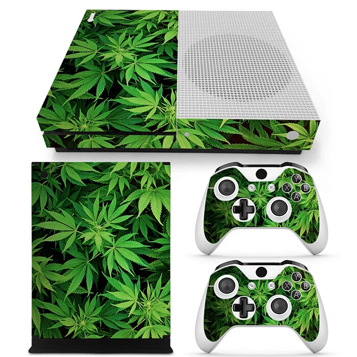 Mariguana Weed Skin Decal Sticker SET FOR XBOX ONE S Slim Console &2 Controllers - Image 1 of 1