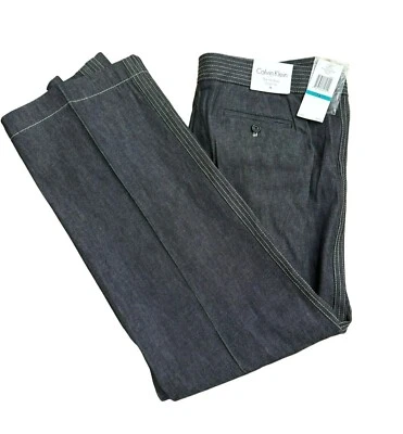 Pantalones Calvin Klein The Hudson Gris Talla 16 Mujer Algodón Pantalones Nuevos con Etiquetas Foto 1 de 4