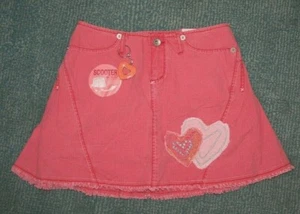GLO Brand Girls NWT 12 Pink distressed woven heart scooter skort - Picture 1 of 3
