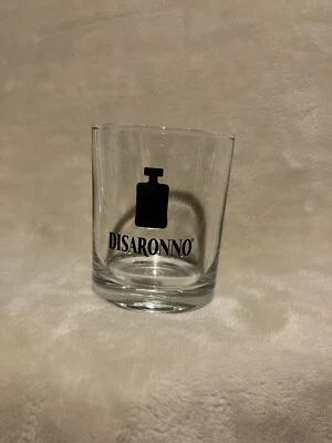Disaronno Amaretto Short Glass With Black Detail 3 inch tall perfect  Christmas  - Image 1 of 4