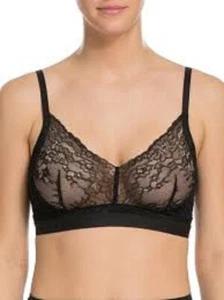 SPANX Spotlight On Lace Bralette Womens size Large Very Black Sheer Wireless NEW - Picture 1 of 6
