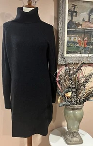 ARITZIA Wilfred Free Bianca Black Merino Wool Turtleneck Bl Sweater Dress Size S - Picture 1 of 9