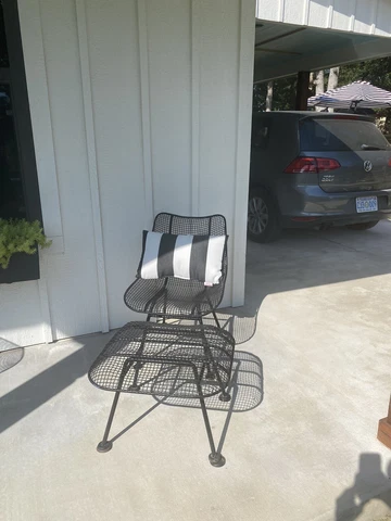 Vintage Woodard Sculptura Black Finish Lounge Chair And Ottoman Cover