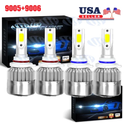 4x 9005 9006 LED Headlight Kit HB3 9145 9140 Fog Light 1400W 6000K Power Bulbs - Image 1 of 4