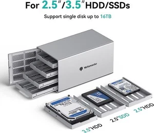 4 Bay RAID Externe Festplattengehäuse Gehäuse Type-C für 3.5" 2.5" ZOLL HDD SSD - Afbeelding 1 van 10