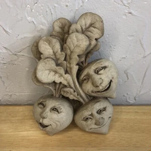 Carruth Studio ROWDY RADISHES Stone Sculpture HANDCRAFTED Hanging Signed - 2006 - Picture 1 of 6