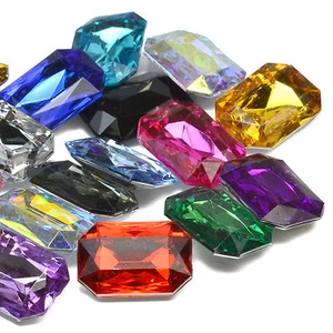 13x18mm ESMERALDA Cristal Acrílico Estrás Cabujón Adorno Gemas Decodificación - Imagen 1 de 21