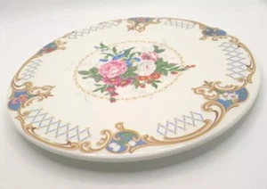 Floral Victorian Rose Cake Stand Melamine Vanity Boho Country Vtg 8.5" - Picture 1 of 10