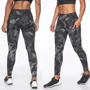 Athleta Size Large Tall LT Gray Camo High Rise Contender Powerlift 7/8 Leggings - Imagen 1 de 11