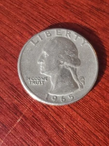 1965 U.S. Washington Quarter Coin NO Mint Mark United States Money - Picture 1 of 11