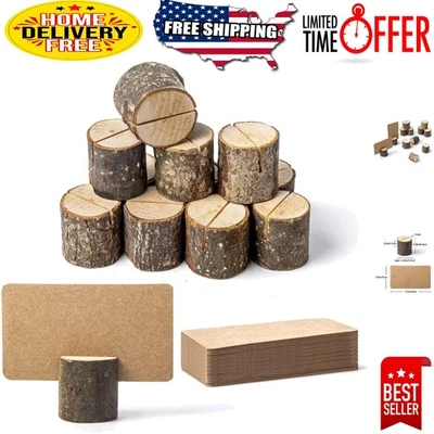 Portatarjetas Mini Place Madera Natural - 12 Portatarjetas con 24 Tarjetas Kraft Incluidas Foto 1 de 4