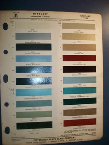 1964 Cadillac car auto Ditzler PPG Paint Chips set - Picture 1 of 1