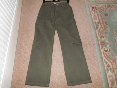 Zara - Khaki Cotton Cargo Trousers size 4 - UK 8/10 - 28" W x 30.5" L x 18" hem - Image 1 of 4