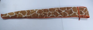 Vintage Giraffe Print Fleece Orange Satin Lined Rifle Shotgun Sock Case Bag 48" - Picture 1 of 11