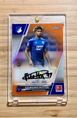 2021-22 Topps Chrome Bundesliga Georginio Rutter True Orange Rookie RC /25 - Image 1 of 2