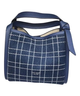 Bolso Bandolera Kate Spade Nudo Denim Cuadros Mediano Azul Marino S338 Foto 1 de 4