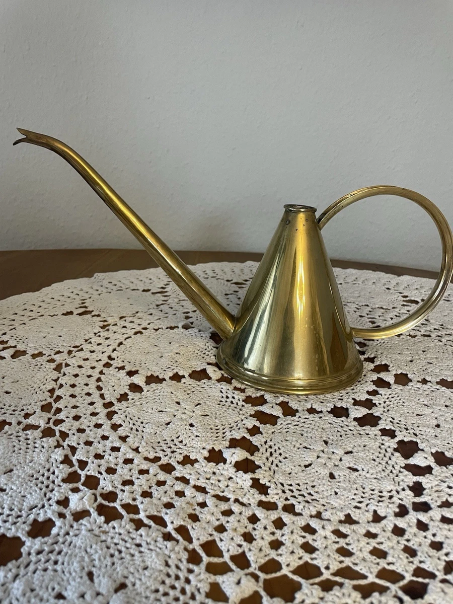 Shanrya Gießkanne Aus Edelstahl & Messing - Retro-Design Mit Langem Auslauf, 1,3 Liter