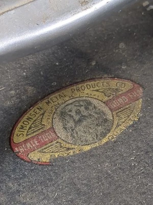 Vintage Simonsen Tacklebox Dog Logo 1950's Aluminum One Tray Owners Mark R&R - Image 1 of 4