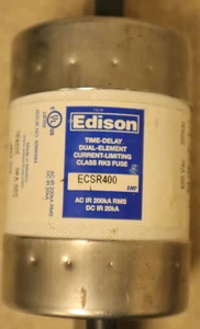 ☑️ Edison Fuses ECSR Series ECSR400 Fuse 600V 400A 200kA@600V RK5 Fuse NOS - Picture 1 of 12