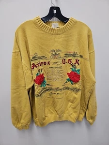 AVIREX USA Vintage 1990 Retro Men's White Sweatshirt Size Xl Made in Hong Kong - Picture 1 of 8