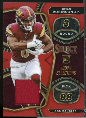 Brian Robinson Jr. 2022 Select Draft Selections Rookie Jersey Prizm Red #21  - Image 1 of 2
