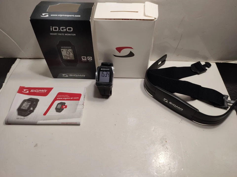 MONTRE CARDIOFREQUENCEMETRE SIGMA ID.GO + NOTICE + BOITE FONCTIONNE - Photo 1/4
