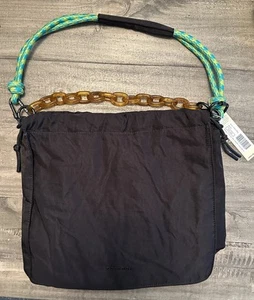 Bolso de mano Rotunda Sant Hobo negro verde vinilo con etiqueta RN 168425 - Imagen 1 de 10