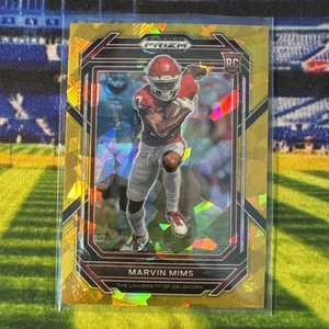 2023 Panini Draft Picks Prizm Gold Cracked Ice #146 Marvin Mims RC Oklahoma - Picture 1 of 2