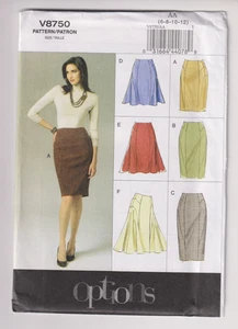 8750 VOGUE - FALDA con Variaciones de Costura - Talla 6/8/10/12 - Imagen 1 de 2