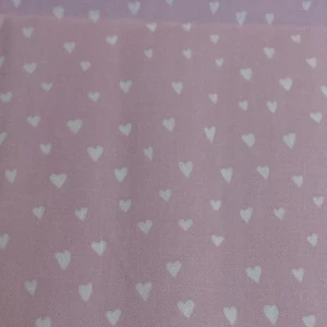 Tiny White Hearts On Pink Cotton Fat Quarter 18”x21” New - Picture 1 of 2