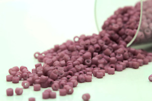 Miyuki Delicas 11/0 Inside Dyed Opaque Matte Deep Rose Seed Beads DB-800