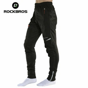 ROCKBROS Men's Thermal Fleece Pants Winter Cycling Sportswear Reflective Trouser - Picture 1 of 5