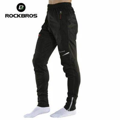 ROCKBROS Pantalones térmicos de vellón para hombre Invierno Ciclismo Ropa deportiva Pantalón reflectante Foto 1 de 4