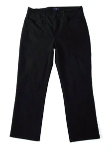 Pantalones de mezclilla NYDJ talla 10 pierna recta tobillo negros con bolsillos adornados con cristal - Imagen 1 de 6