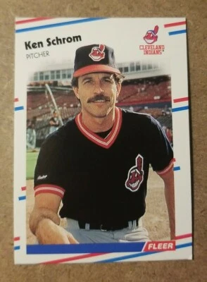 1988 Fleer Baseball Card #614 Ken Schrom - Cleveland Indians  - Image 1 of 2