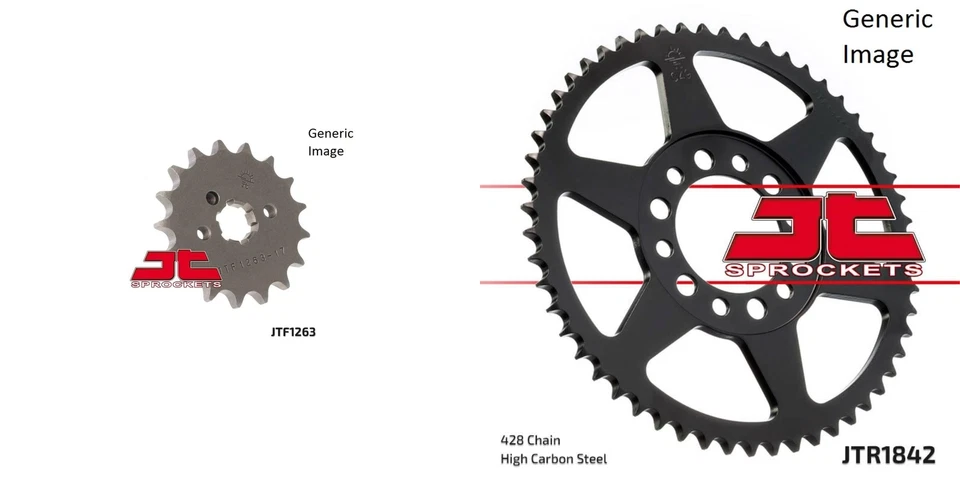 Kit de piñón delantero y trasero de acero para todoterreno Yamaha MX175 1979-1981 Foto 1 de 4