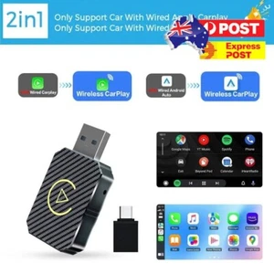 2 in1 Wireless Carplay Android Auto Adapter WiFi BT Auto Connect Mini USB Dongle - Picture 1 of 11