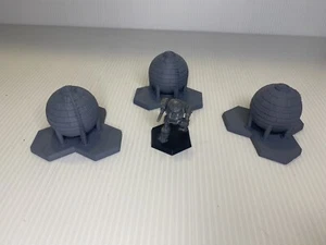 Storage Tanks w/ Hex Base x3, Tabletop War Game Terrain Battletech (6mm) - Picture 1 of 3
