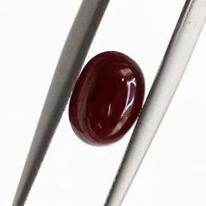 Untreated 1.22 Ct Blood Red Color Natural Ruby Oval Shape Cabochon Gemstone - Picture 1 of 11