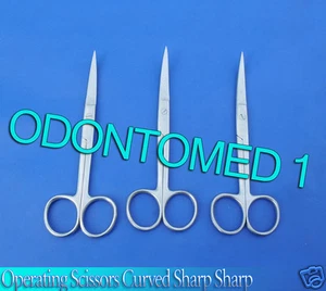 12 Operating Dissecting Surgical Scissors 4.5" Curved Sharp Sharp Blades  - Picture 1 of 3