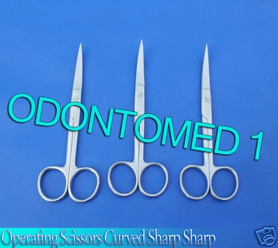 12 tijeras quirúrgicas de disección operativa cuchillas afiladas curvas de 4,5"  Foto 1 de 3