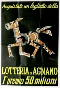 Original vintage poster ITALIAN LOTTERY BILL HORSE c.1945 - Picture 1 of 1