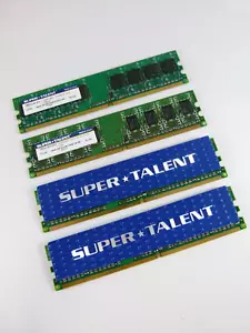 T800UA1GC5 Super Talent 1GB DDR2 Non ECC PC2-6400 800Mhz Memory + 2x T800UA1GV - Picture 1 of 1