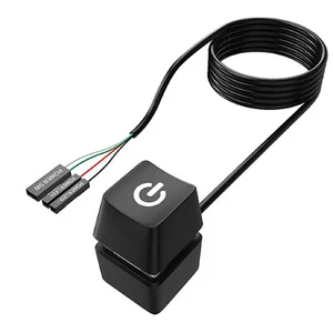 LED Computer Desktop Switch PC Motherboard External Power On/Off Button Cable - Picture 1 of 23