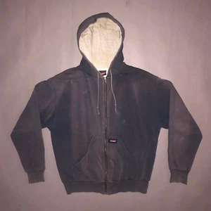 Vintage DICKIES DISTRESSED ZIP UP HOODED THERMAL SWEATSHIRT Sun Faded Burnout M - Picture 1 of 22