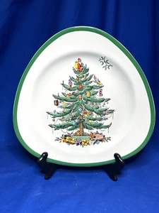 Spode Porzellan Weihnachtsbaum Muster dreieckige Kuchenplatte - Bild 1 von 2