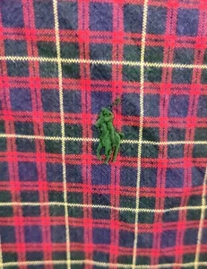 RALPH LAUREN RED PLAID (NAVY & YELLOW) FLANNEL LONG SLEEVE SHIRT MEN'S XL - Picture 1 of 4